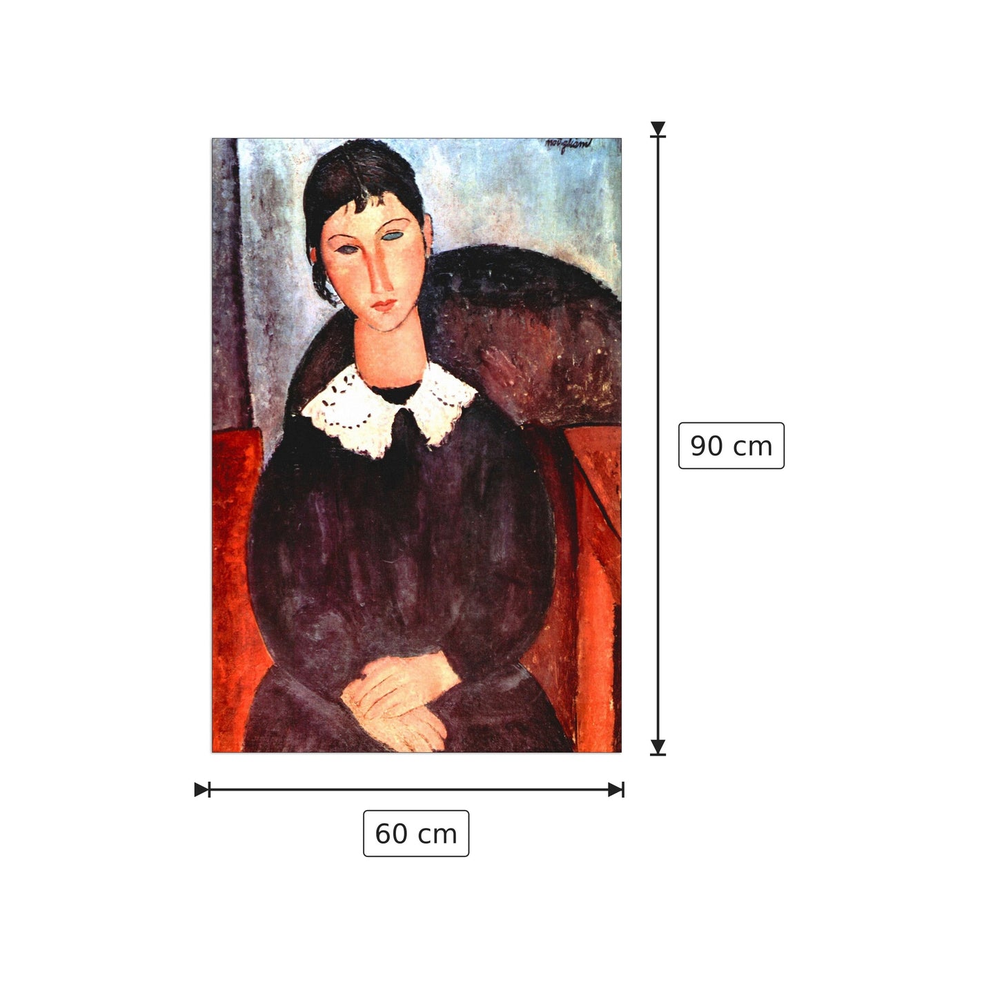 Elvira - Modigliani Amedeo - cm 60x90 - Pannello in MDF
