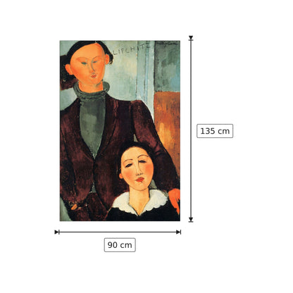 Jacques Lipchitz and his woman - Modigliani Amedeo - cm 90x135 - Pannello in MDF