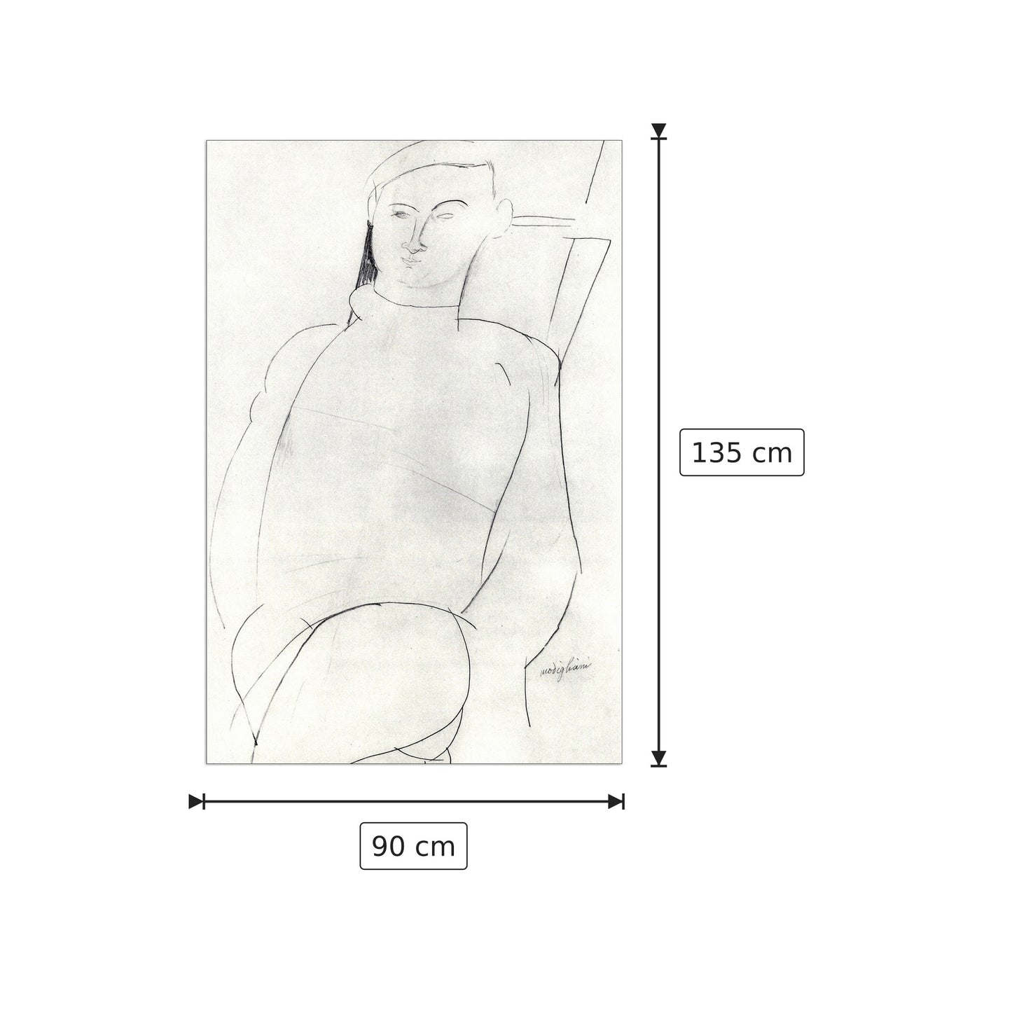 Jacques Lipchitz - Modigliani Amedeo - cm 90x135 - Pannello in MDF
