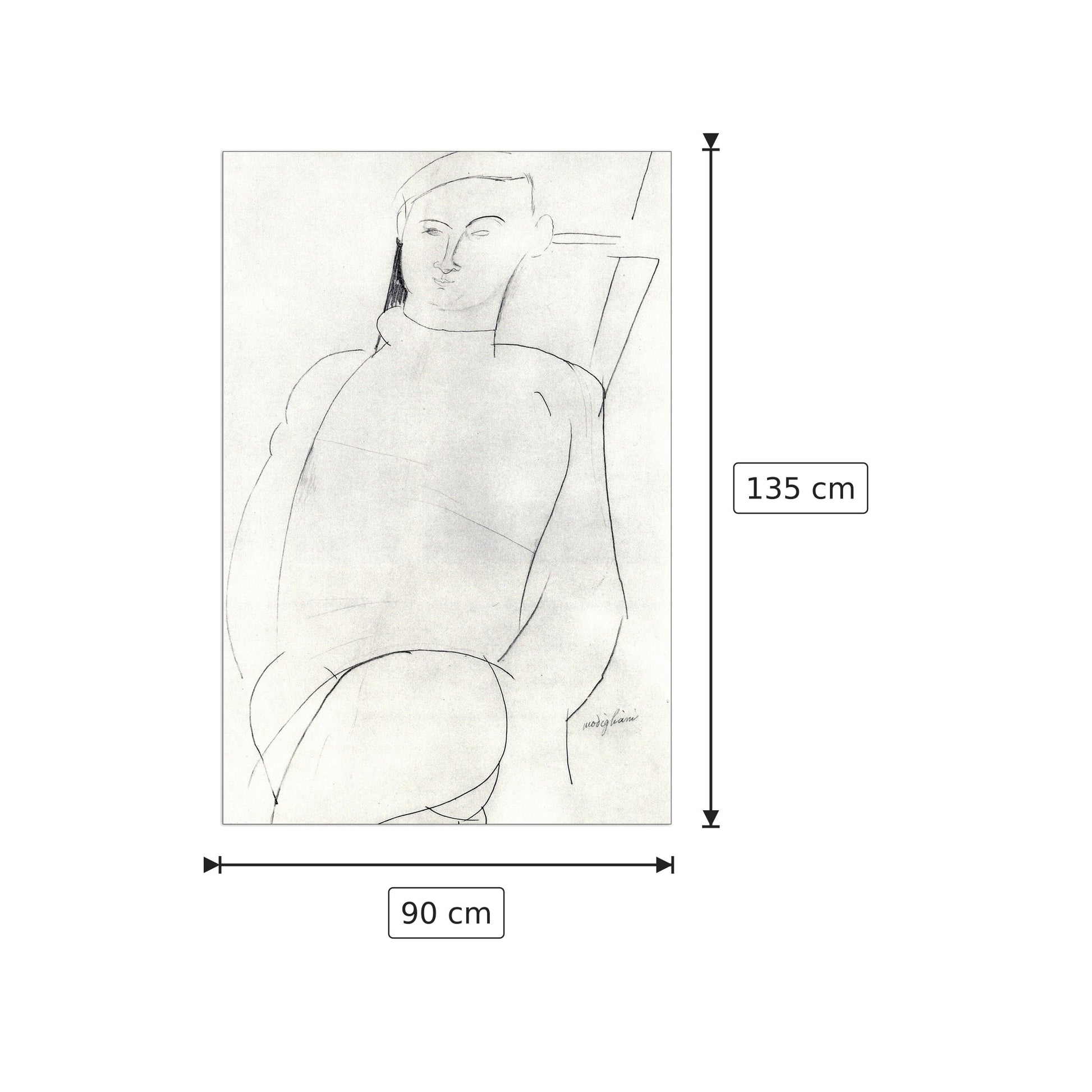Jacques Lipchitz - Modigliani Amedeo - cm 90x135 - Pannello in MDF
