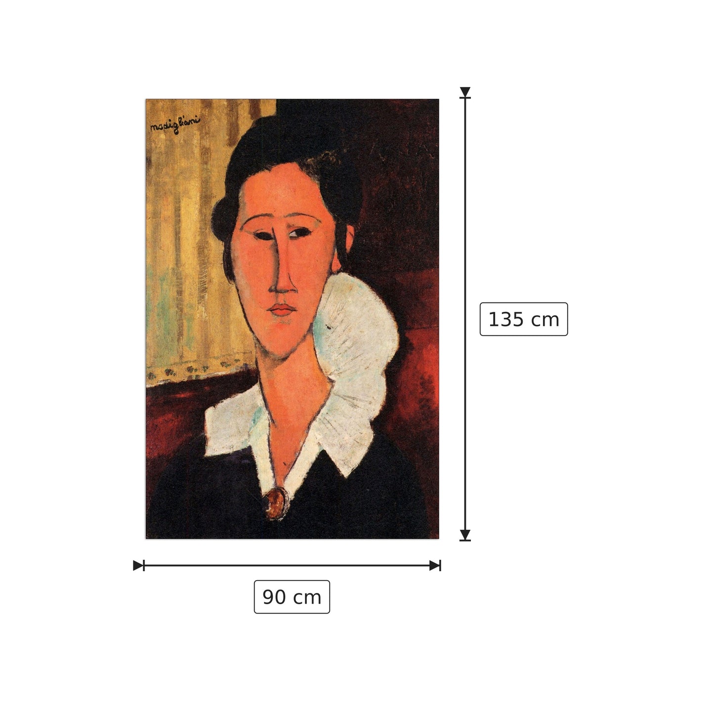 Portrait of Anna Zborowska II - Modigliani Amedeo - cm 90x135 - Pannello in MDF