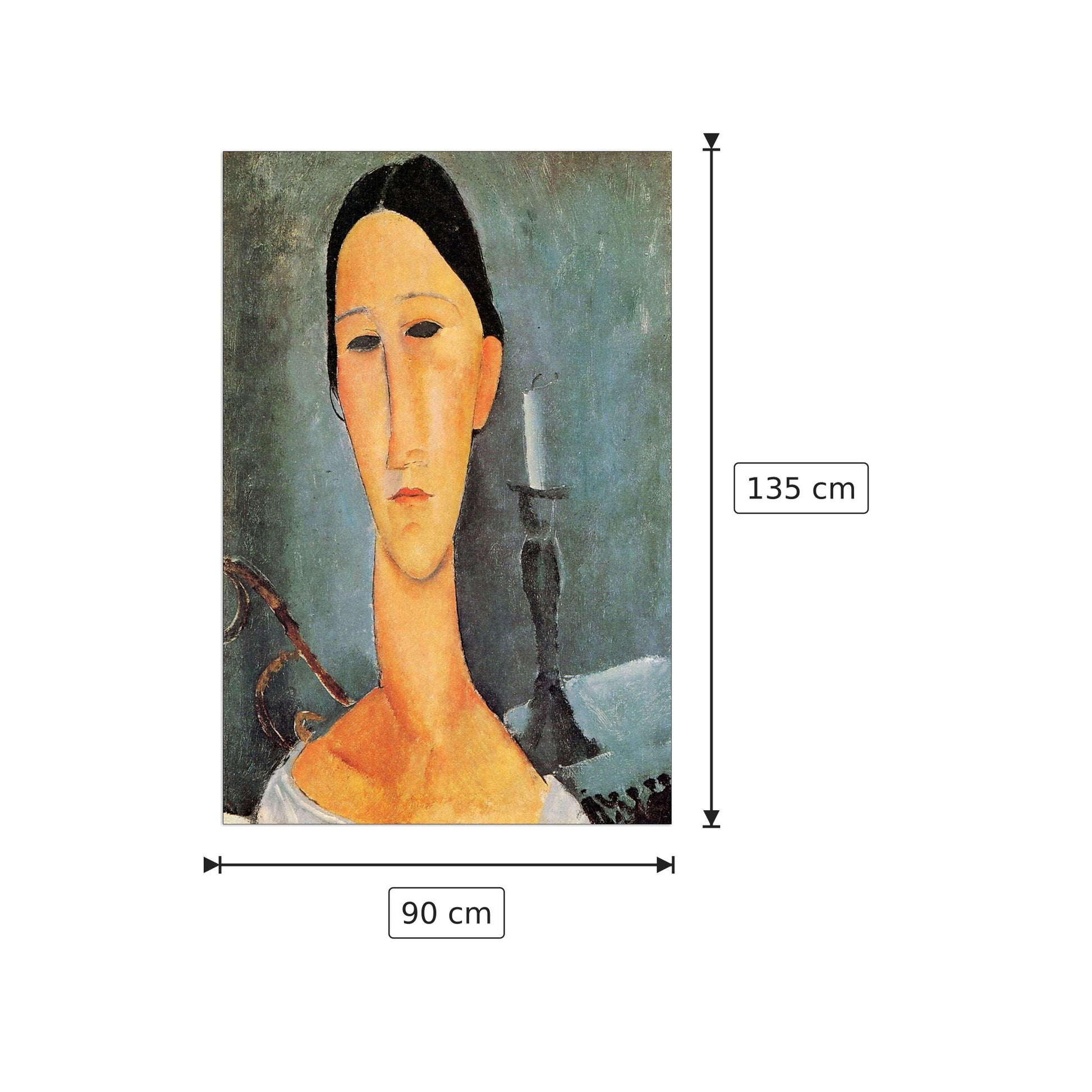 Portrait of Anna Zborowska III - Modigliani Amedeo - cm 90x135 - Pannello in MDF