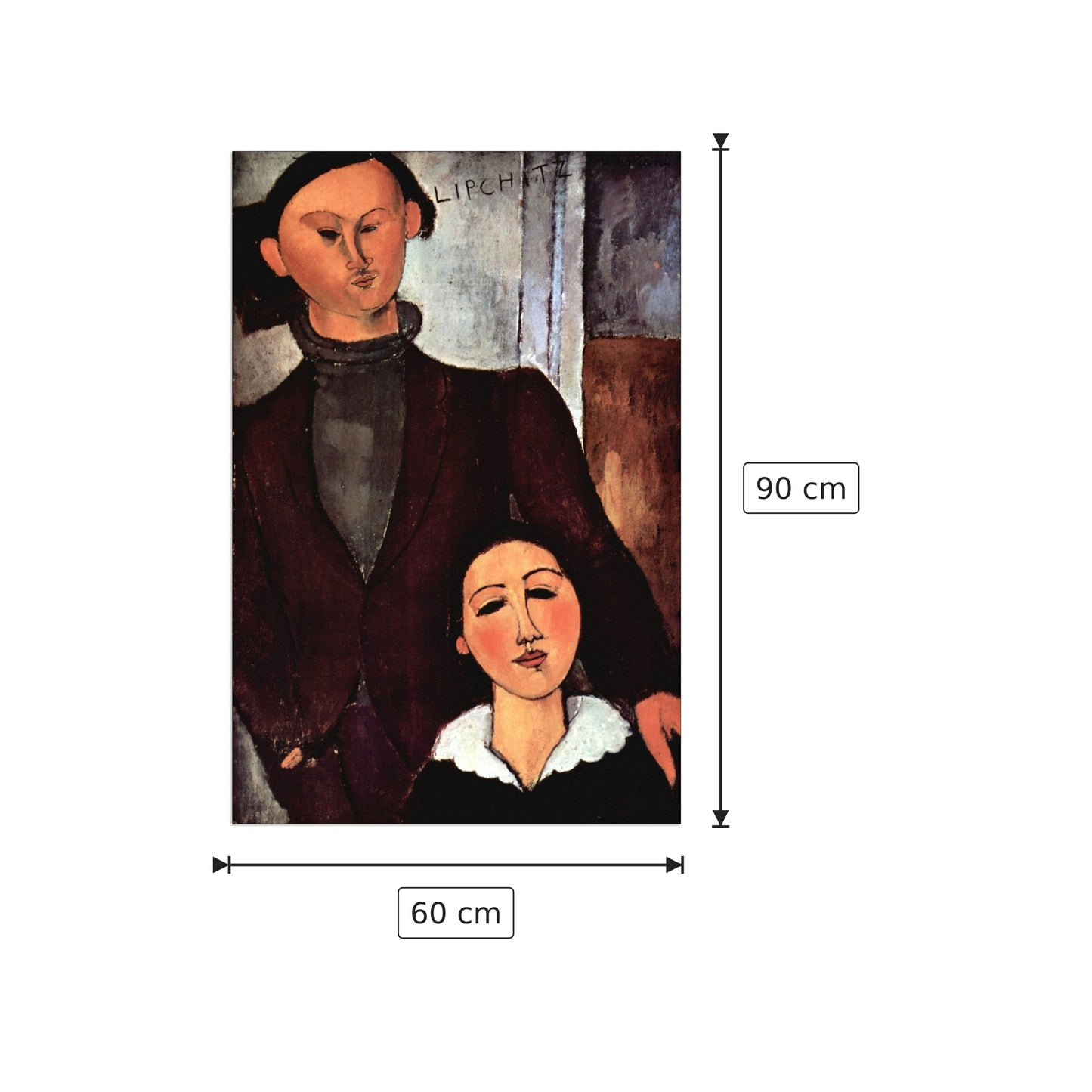 Portrait of the married couple Lipchitz - Modigliani Amedeo - cm 60x90 - Pannello in MDF