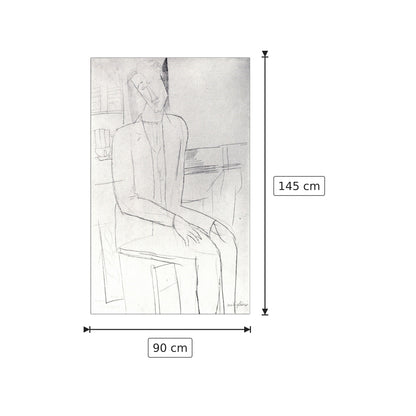 Sitting man - Modigliani Amedeo - cm 90x145 - Pannello in MDF