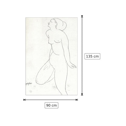 Standing Nude - Modigliani Amedeo - cm 90x135 - Pannello in MDF