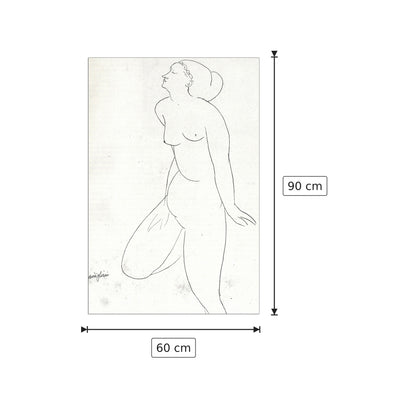 Standing Nude - Modigliani Amedeo - cm 60x90 - Pannello in MDF