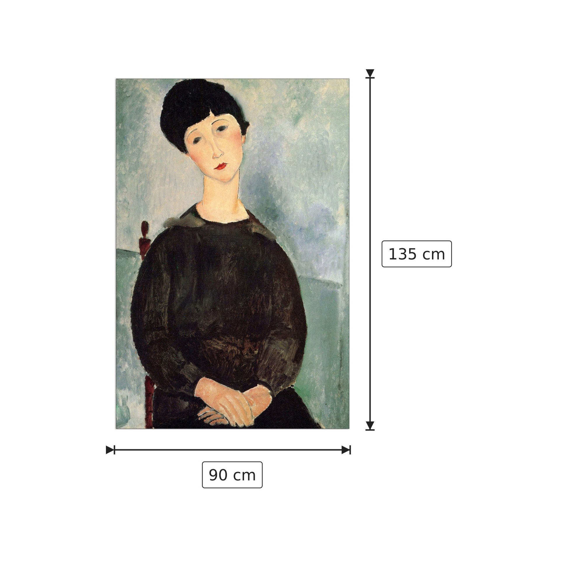 Young girl - Modigliani Amedeo - cm 90x135 - Pannello in MDF