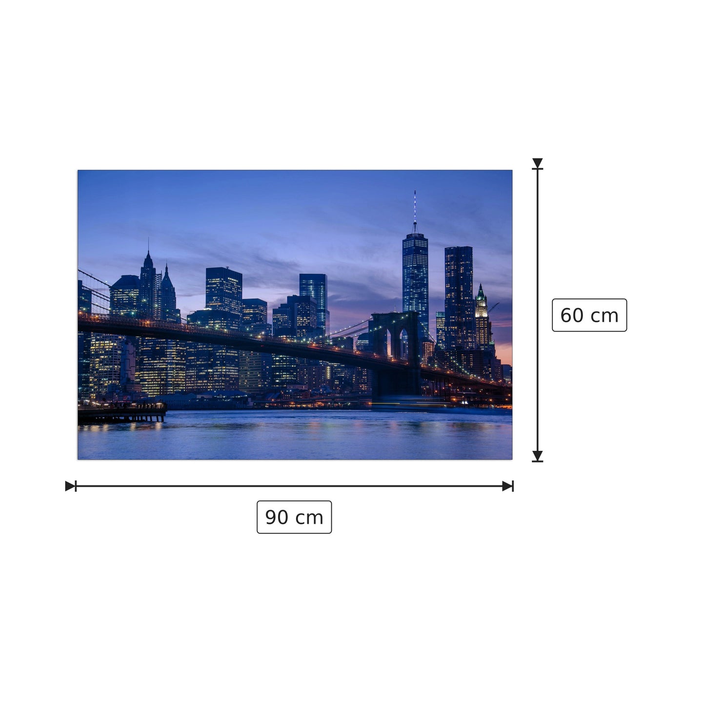 Manhattan City View - Wei Pan - cm 90x60 - Pannello in MDF