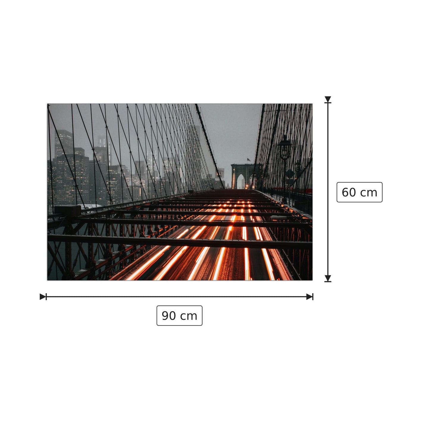 Brooklyn Bridge Traffic - Kyson Dana - cm 90x60 - Pannello in MDF