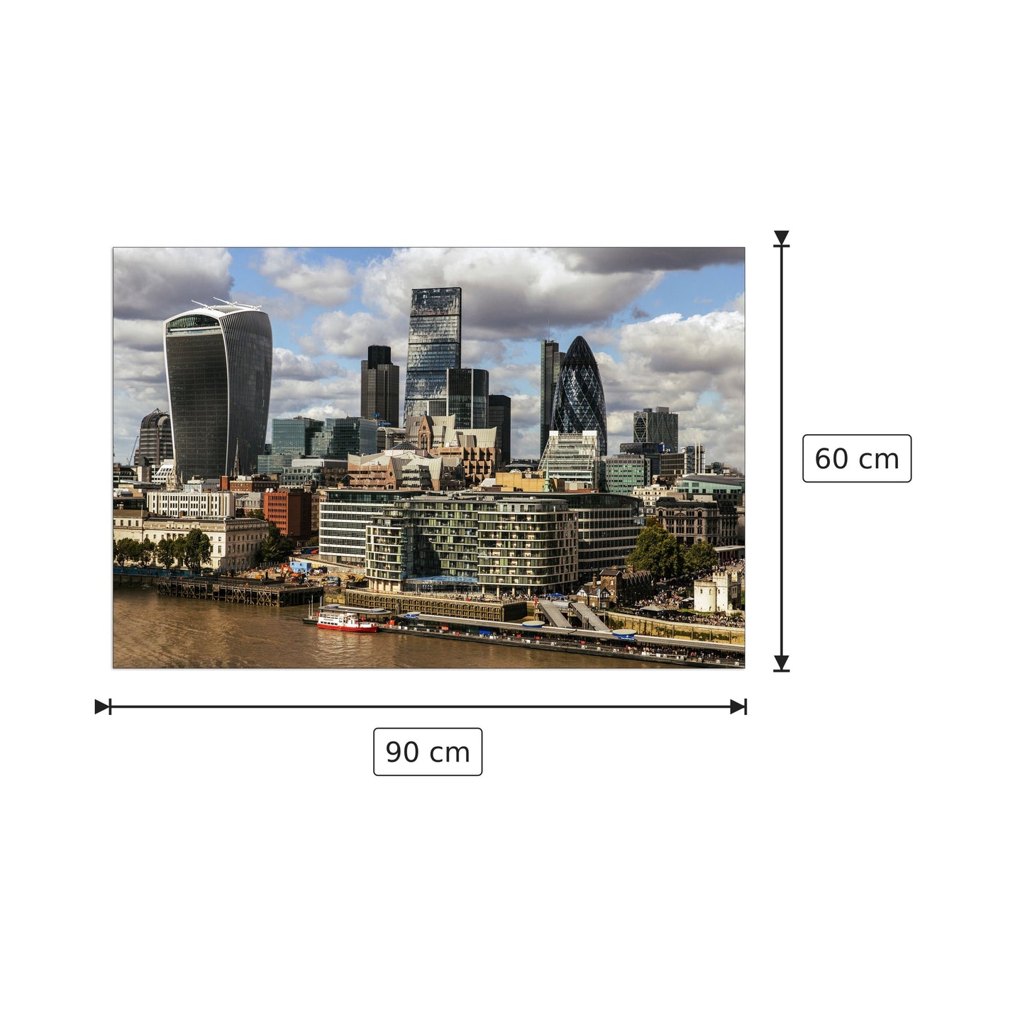 Square Mile, London - Tom Eversley - cm 90x60 - Pannello in MDF