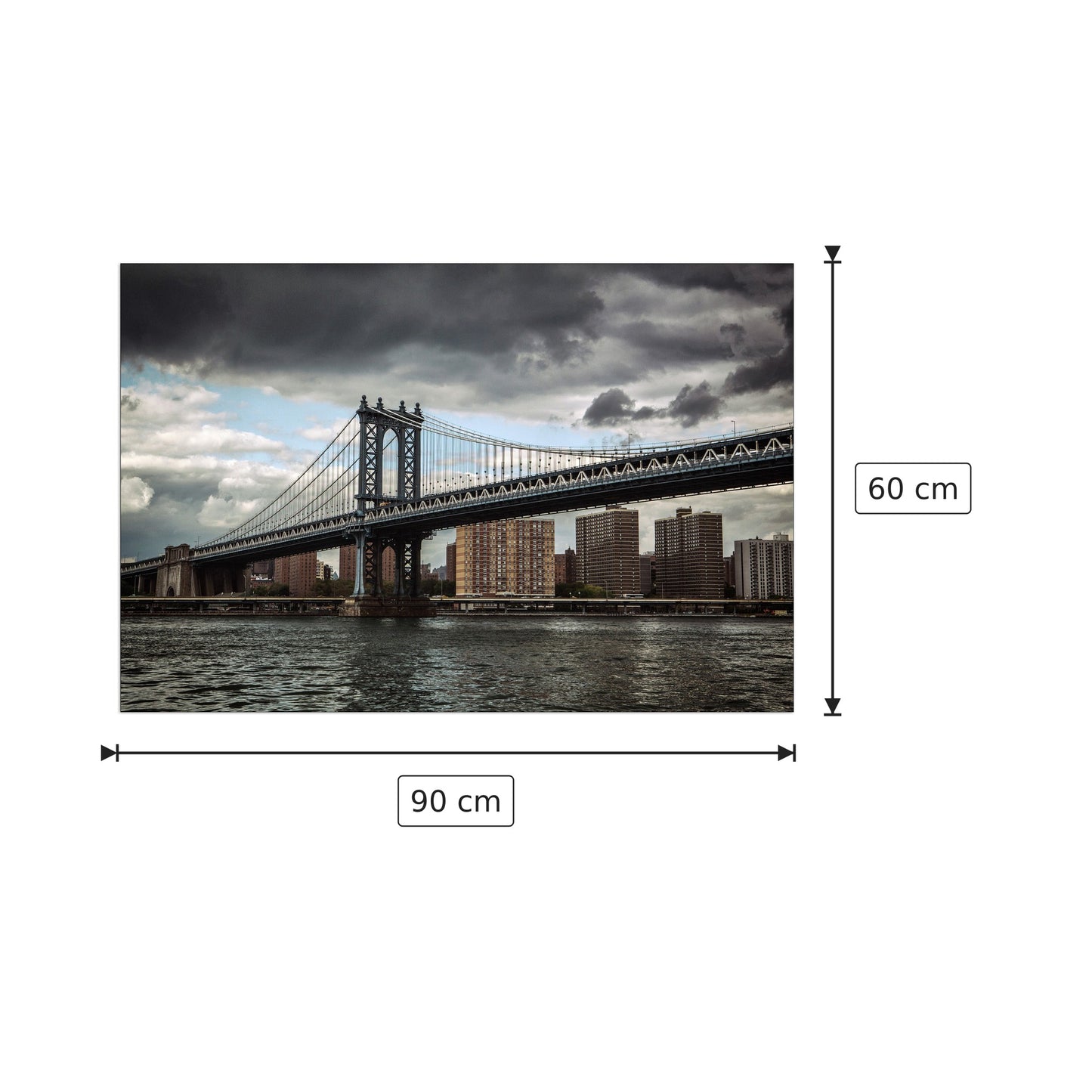 Manhattan Bridge, NYC - Tom Eversley - cm 90x60 - Pannello in MDF