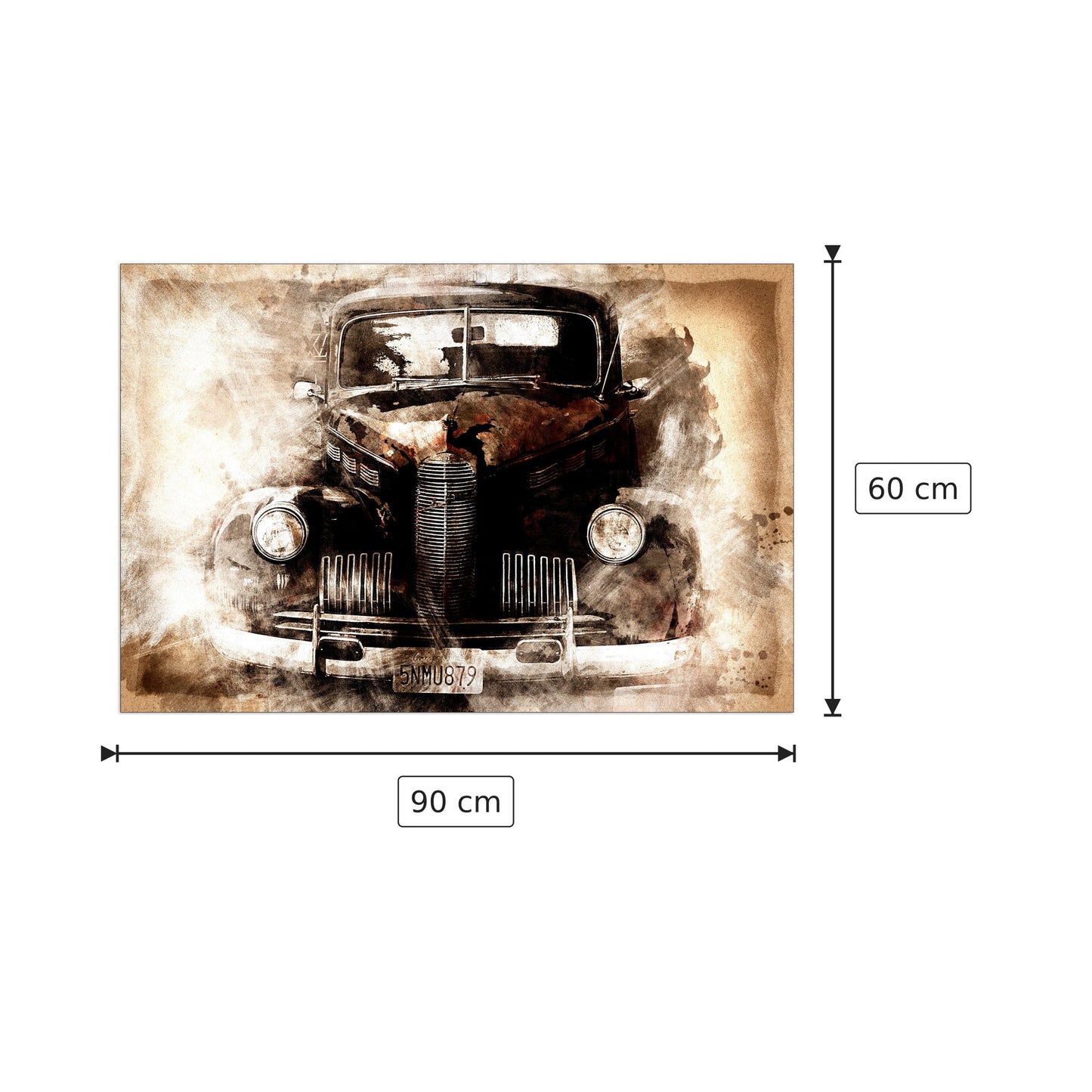 Old car - Art Studio - cm 90x60 - Pannello in MDF