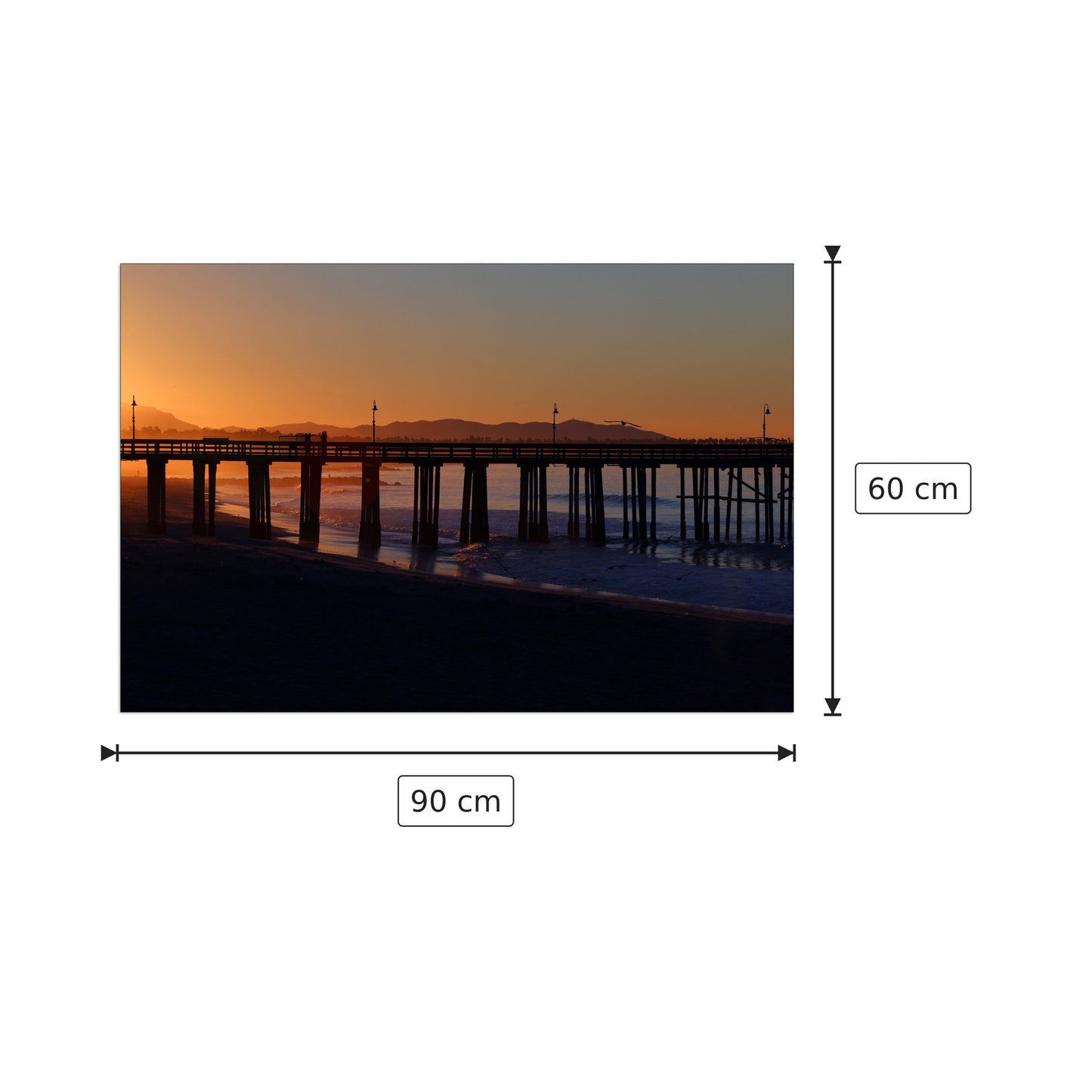Sunset - Art Studio - cm 90x60 - Pannello in MDF