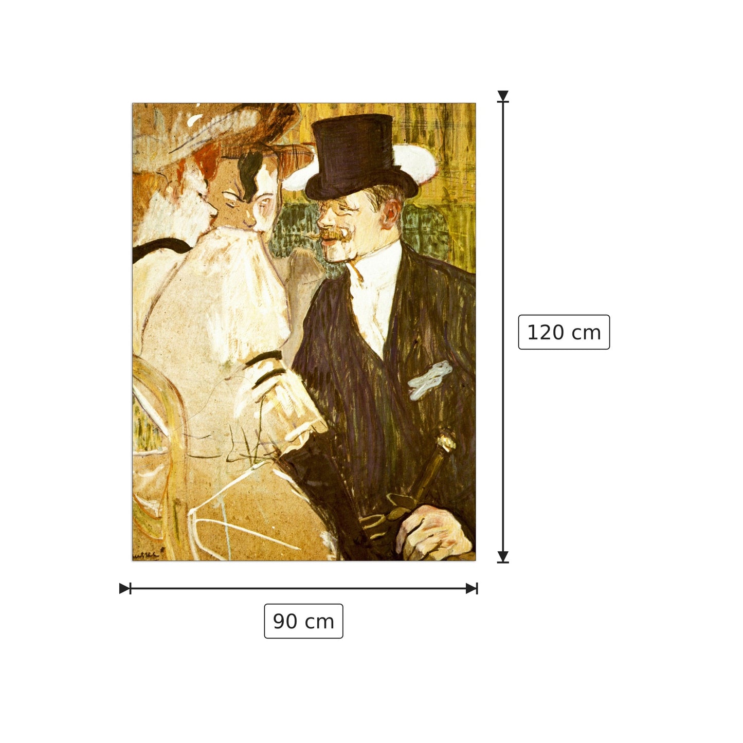 Anglais at Moulin Rouge - Toulouse-Lautrec - cm 90x120 - Pannello in MDF