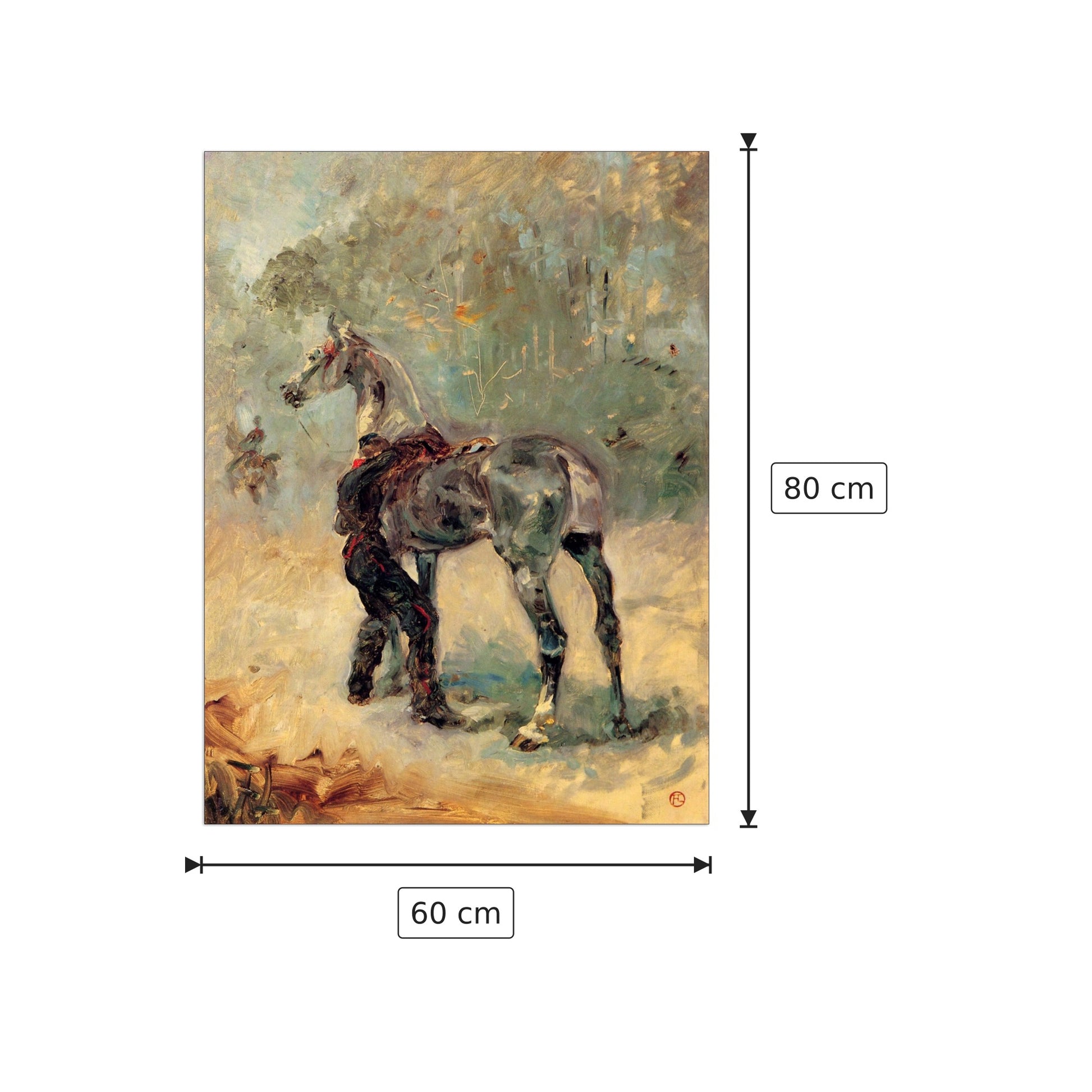 Artilleryman and his horse - Toulouse-Lautrec - cm 60x80 - Pannello in MDF