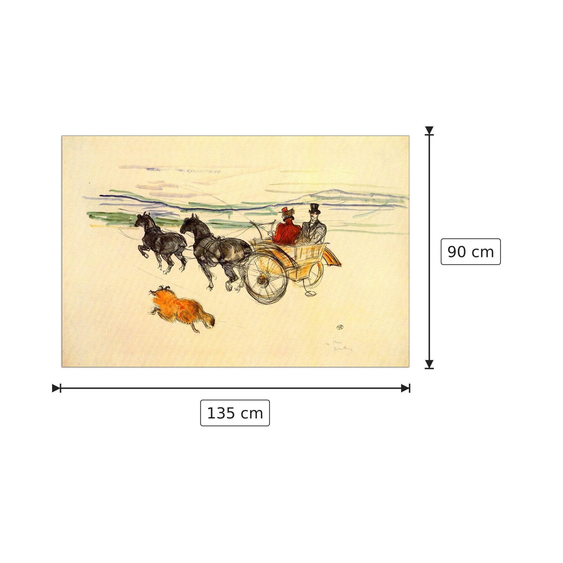 Carriage - Toulouse-Lautrec - cm 135x90 - Pannello in MDF