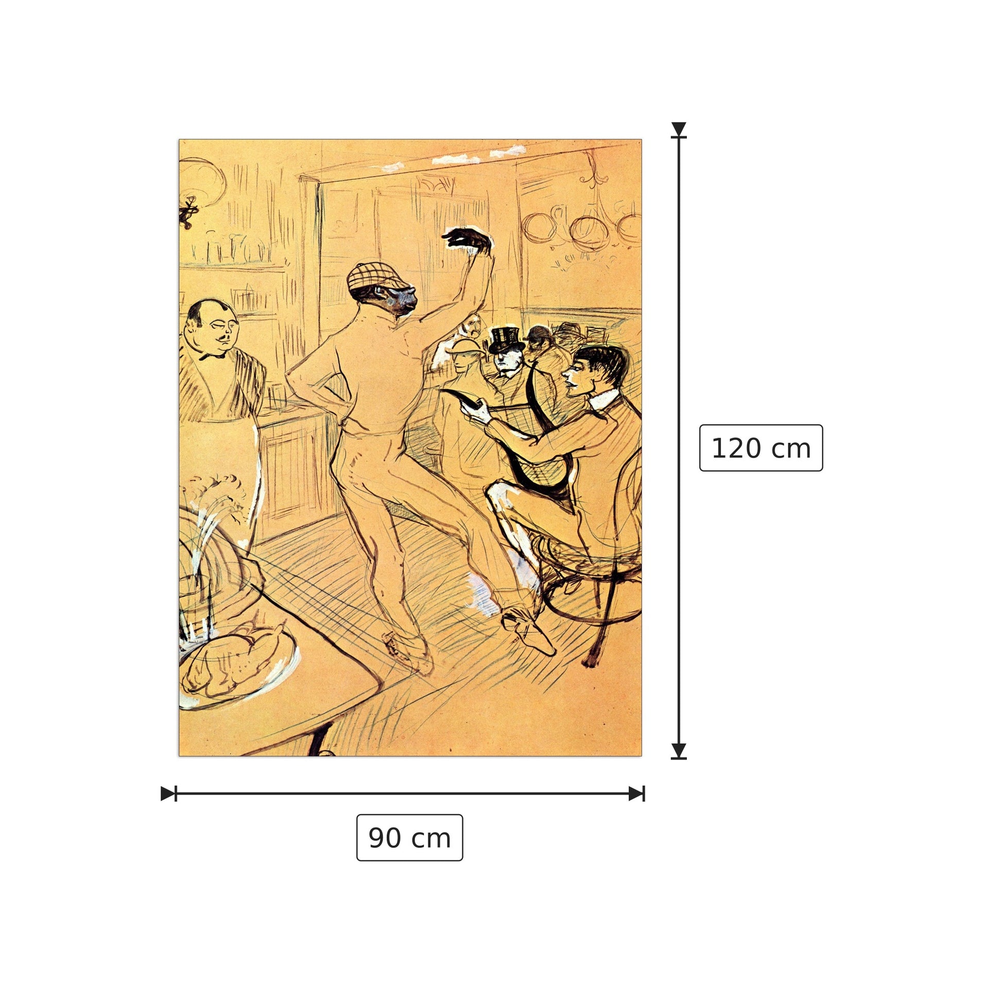 Chocolat dance - Toulouse-Lautrec - cm 90x120 - Pannello in MDF