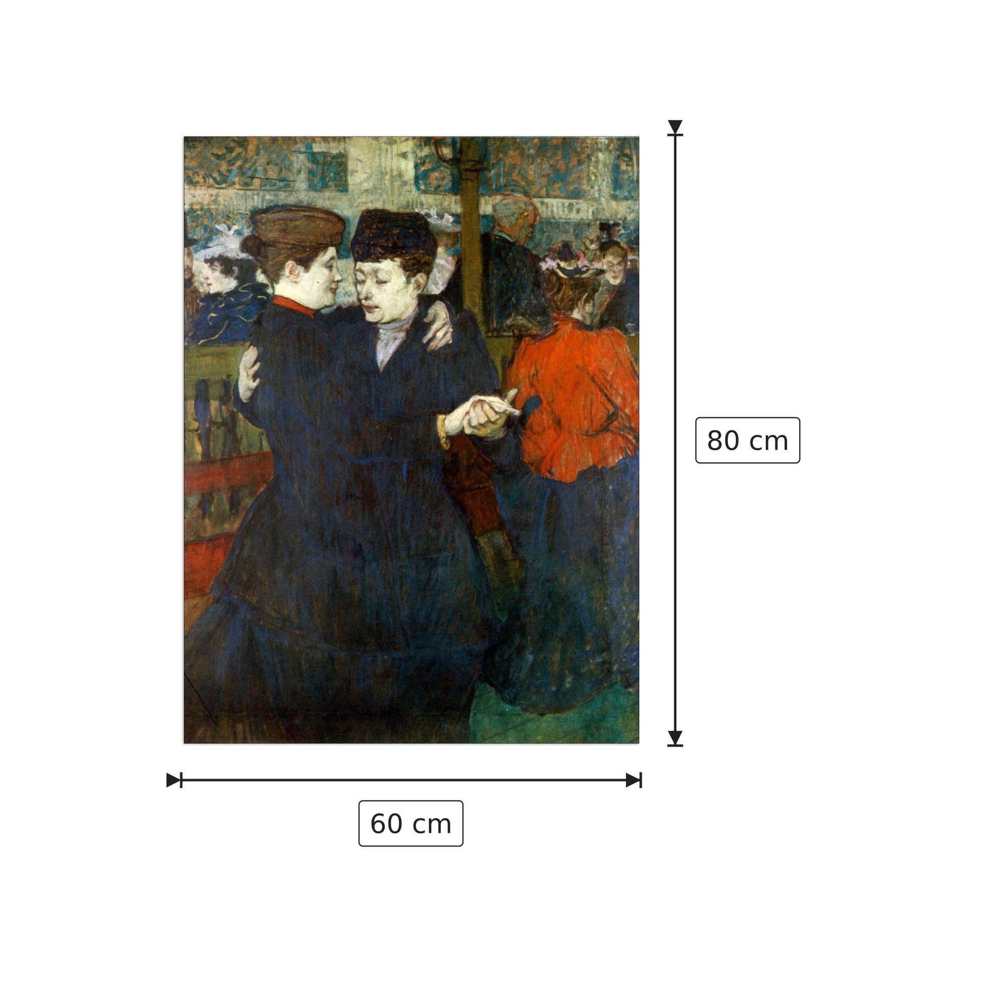 Dancing a Valse - Toulouse-Lautrec - cm 60x80 - Pannello in MDF