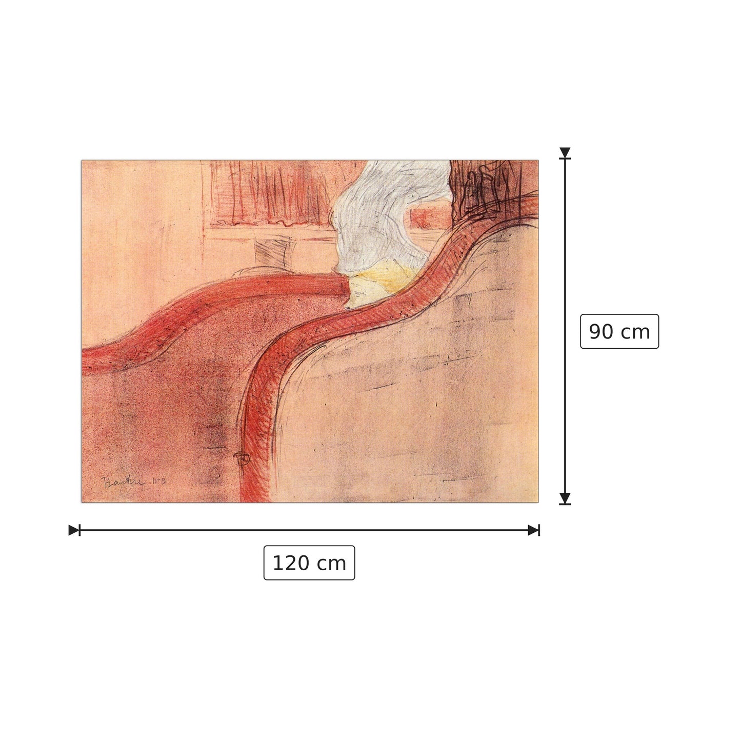 The small loge - Toulouse-Lautrec - cm 120x90 - Pannello in MDF