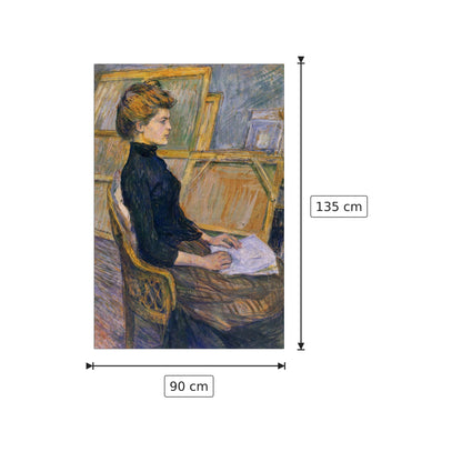 Helene Vary in the study - Toulouse-Lautrec - cm 90x135 - Pannello in MDF