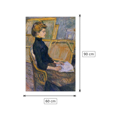 Helene Vary in the study - Toulouse-Lautrec - cm 60x90 - Pannello in MDF