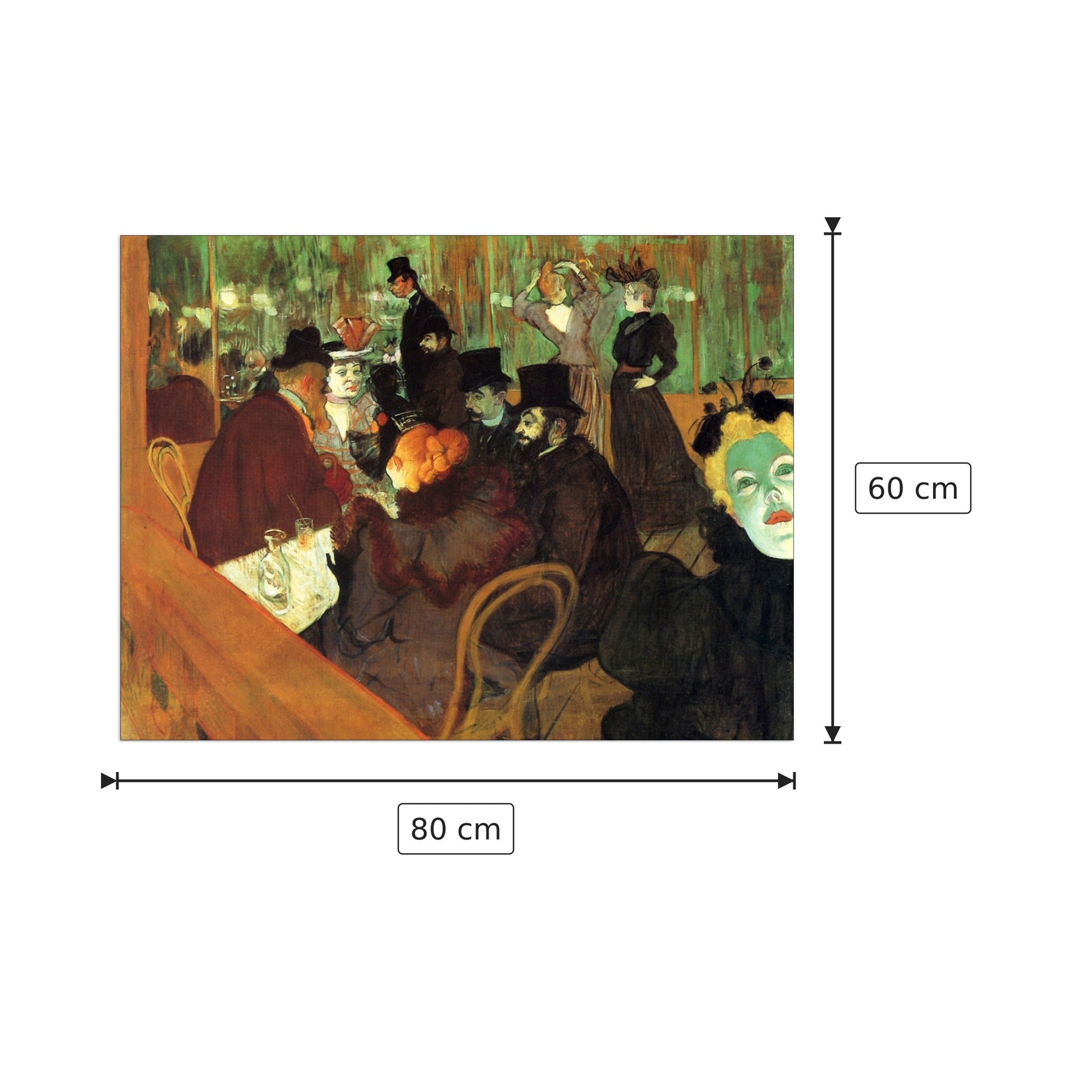 In the Moulin Rouge - Toulouse-Lautrec - cm 80x60 - Pannello in MDF
