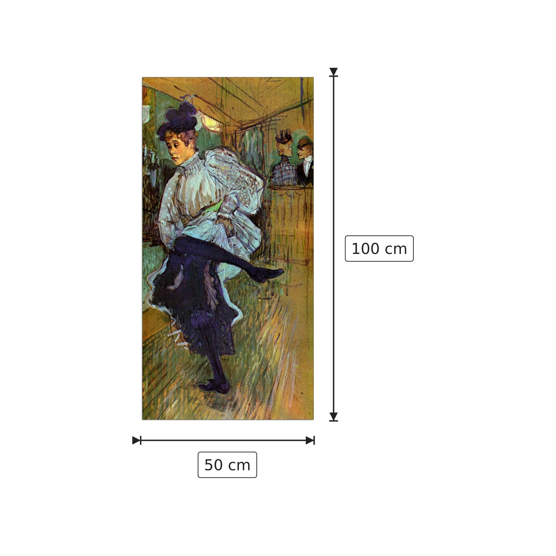 Jane Avril Dancing - Toulouse-Lautrec - cm 50x100 - Pannello in MDF