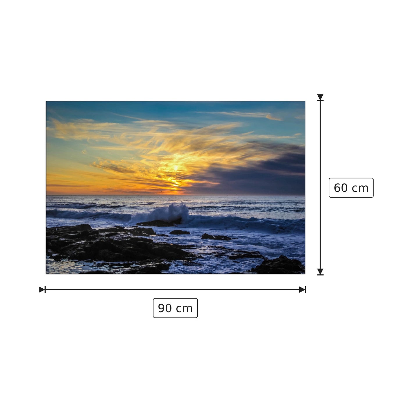 Tramonto - Art Studio - cm 90x60 - Pannello in MDF