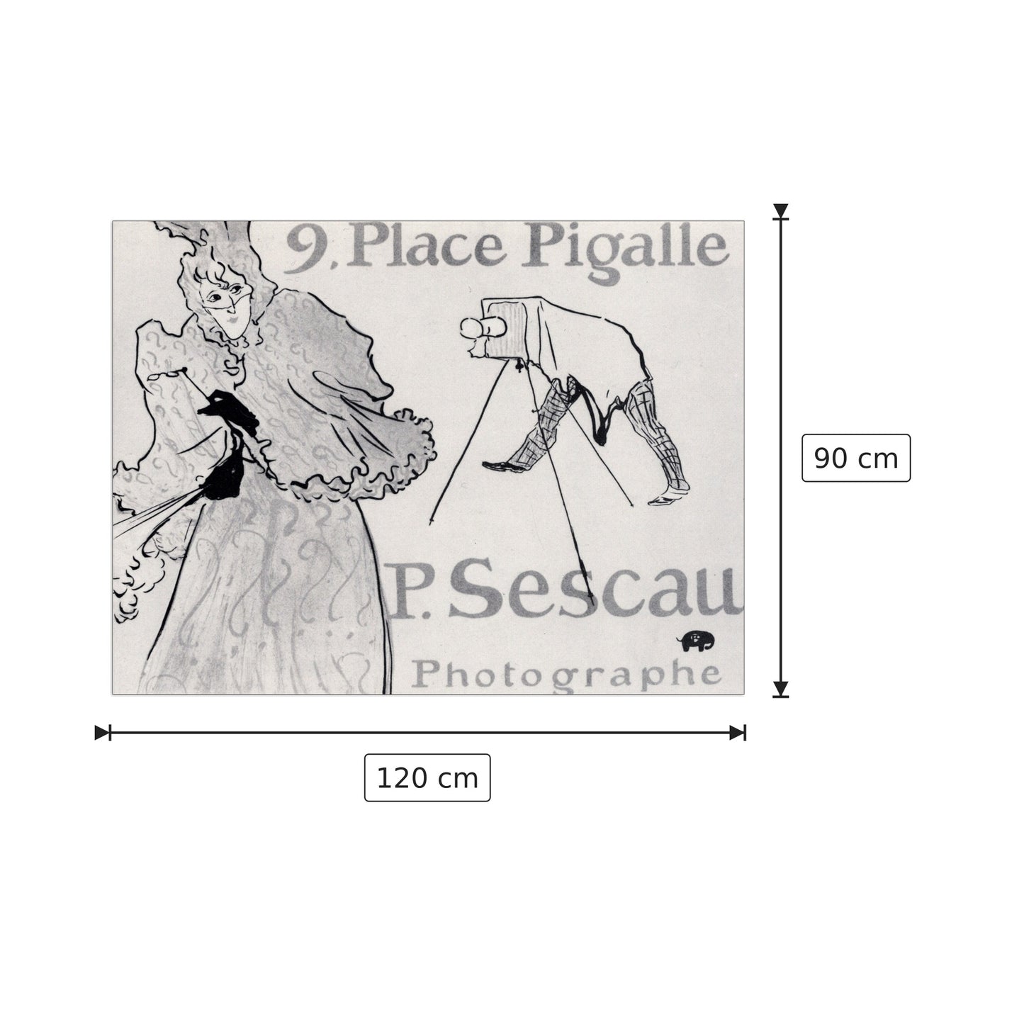 Photorapher Sescau - Toulouse-Lautrec - cm 120x90 - Pannello in MDF
