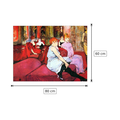 Salon in the Rue de Moulins - Toulouse-Lautrec - cm 80x60 - Pannello in MDF