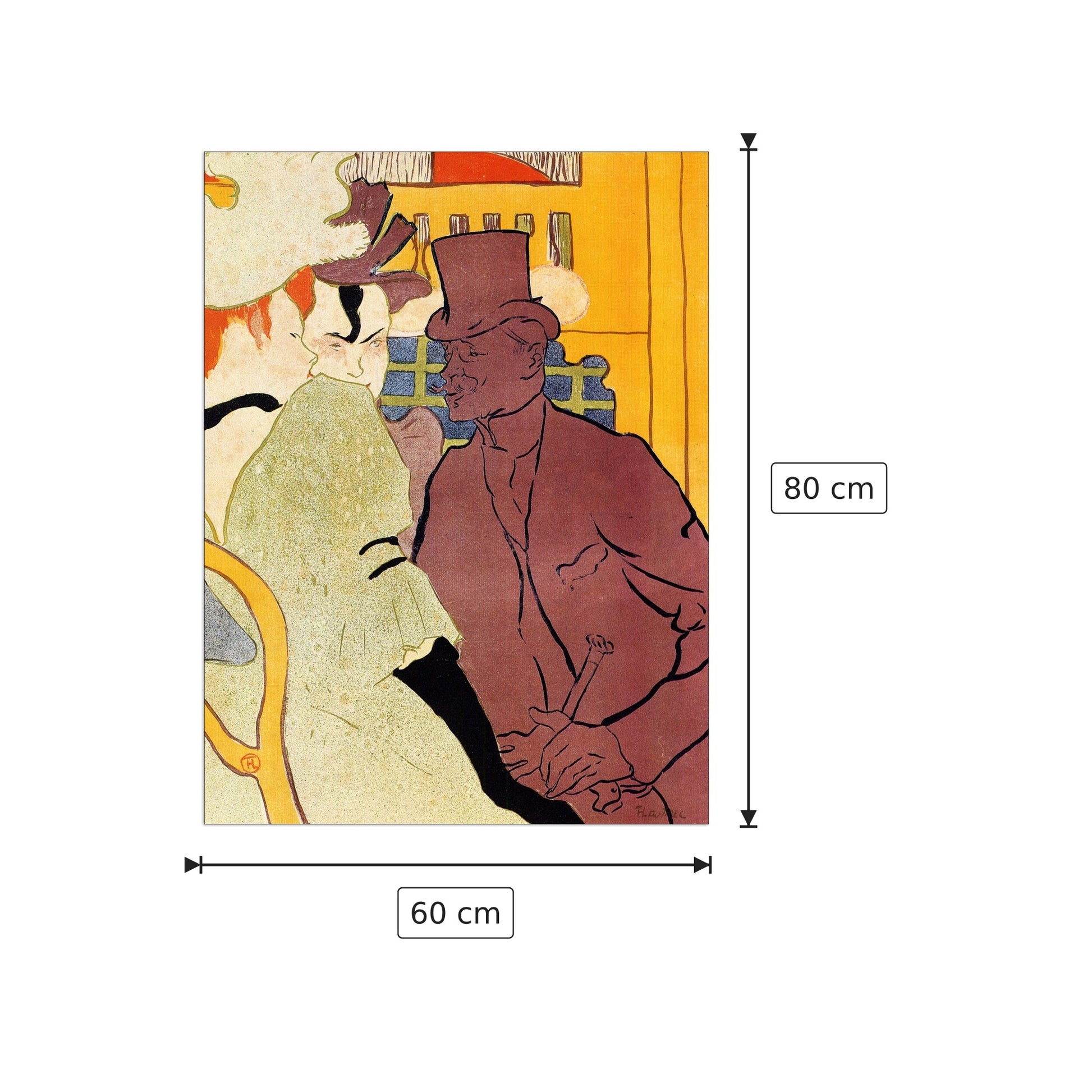 The english man at the Moulin Rouge - Toulouse-Lautrec - cm 60x80 - Pannello in MDF