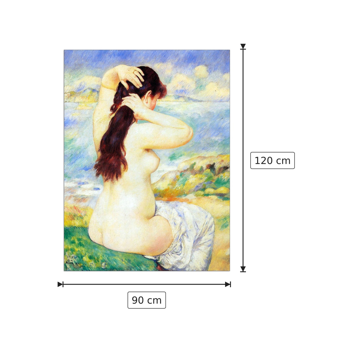 A Bather - Renoir Pierre-Auguste - cm 90x120 - Pannello in MDF