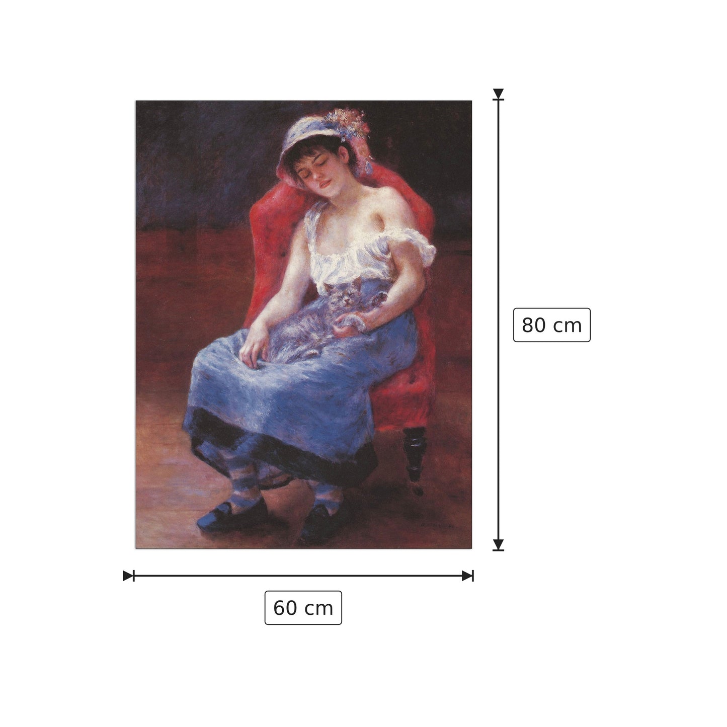 A girl asleep - Renoir Pierre-Auguste - cm 60x80 - Pannello in MDF