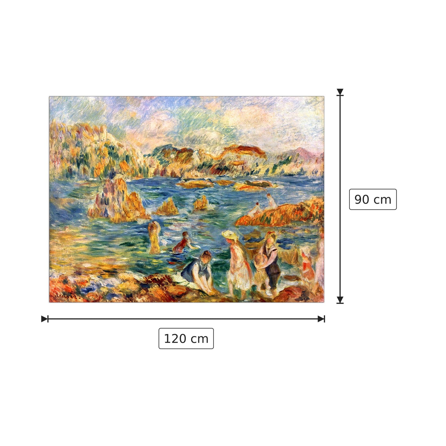 At the beach of Guernesey - Renoir Pierre-Auguste - cm 120x90 - Pannello in MDF