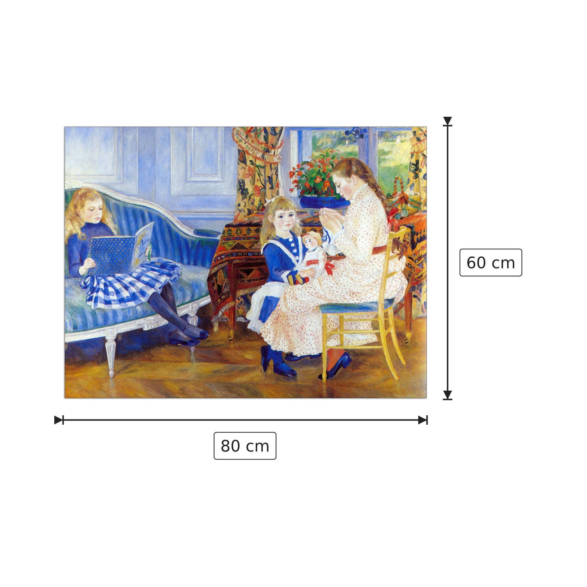 Children in the afternoon in Wargemont - Renoir Pierre-Auguste - cm 80x60 - Pannello in MDF