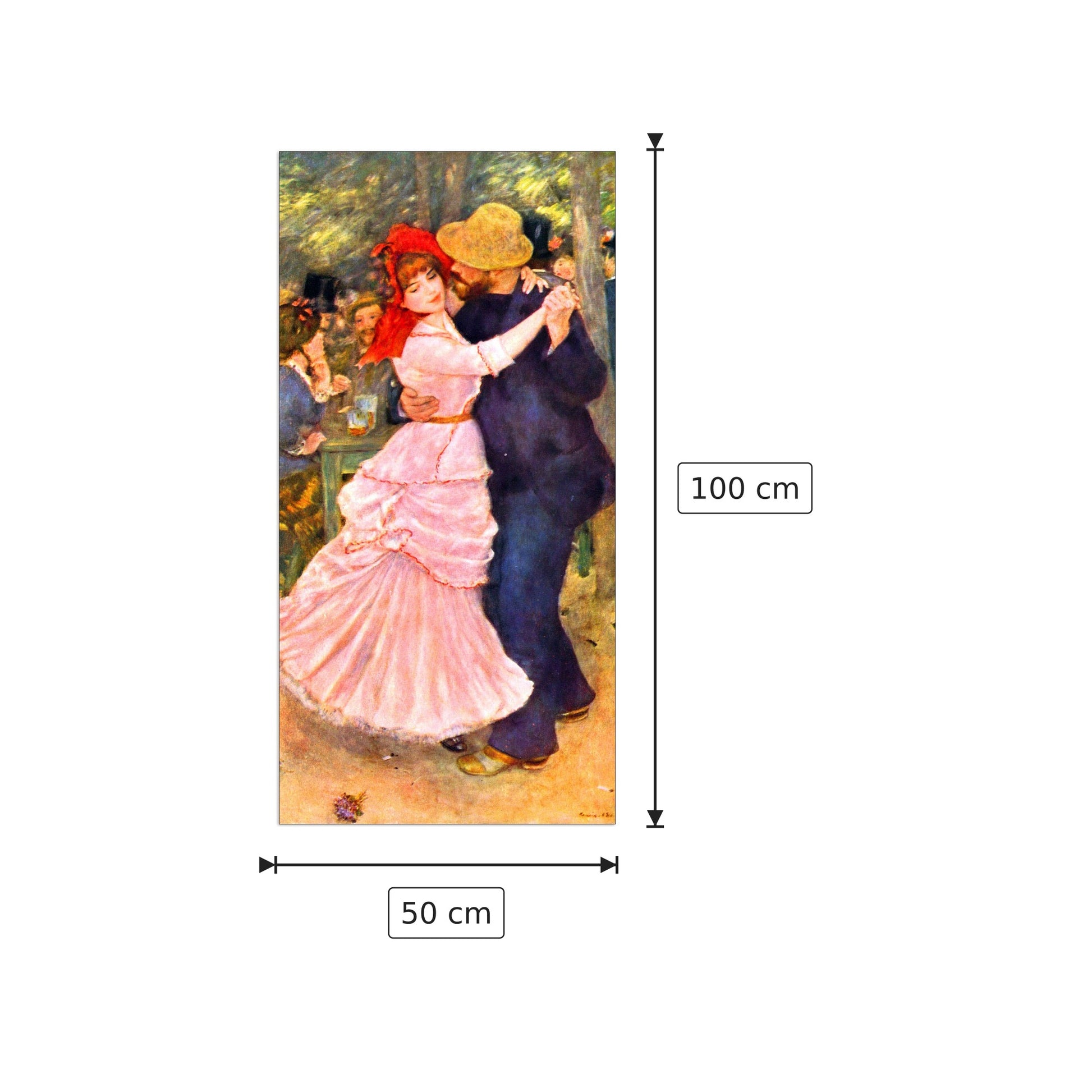 Dance in Bougival - Renoir Pierre-Auguste - cm 50x100 - Pannello in MDF