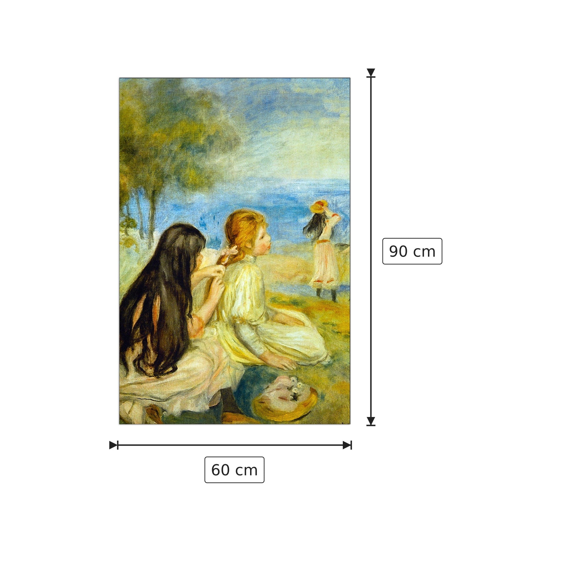 Girls by the Seaside - Renoir Pierre-Auguste - cm 60x90 - Pannello in MDF