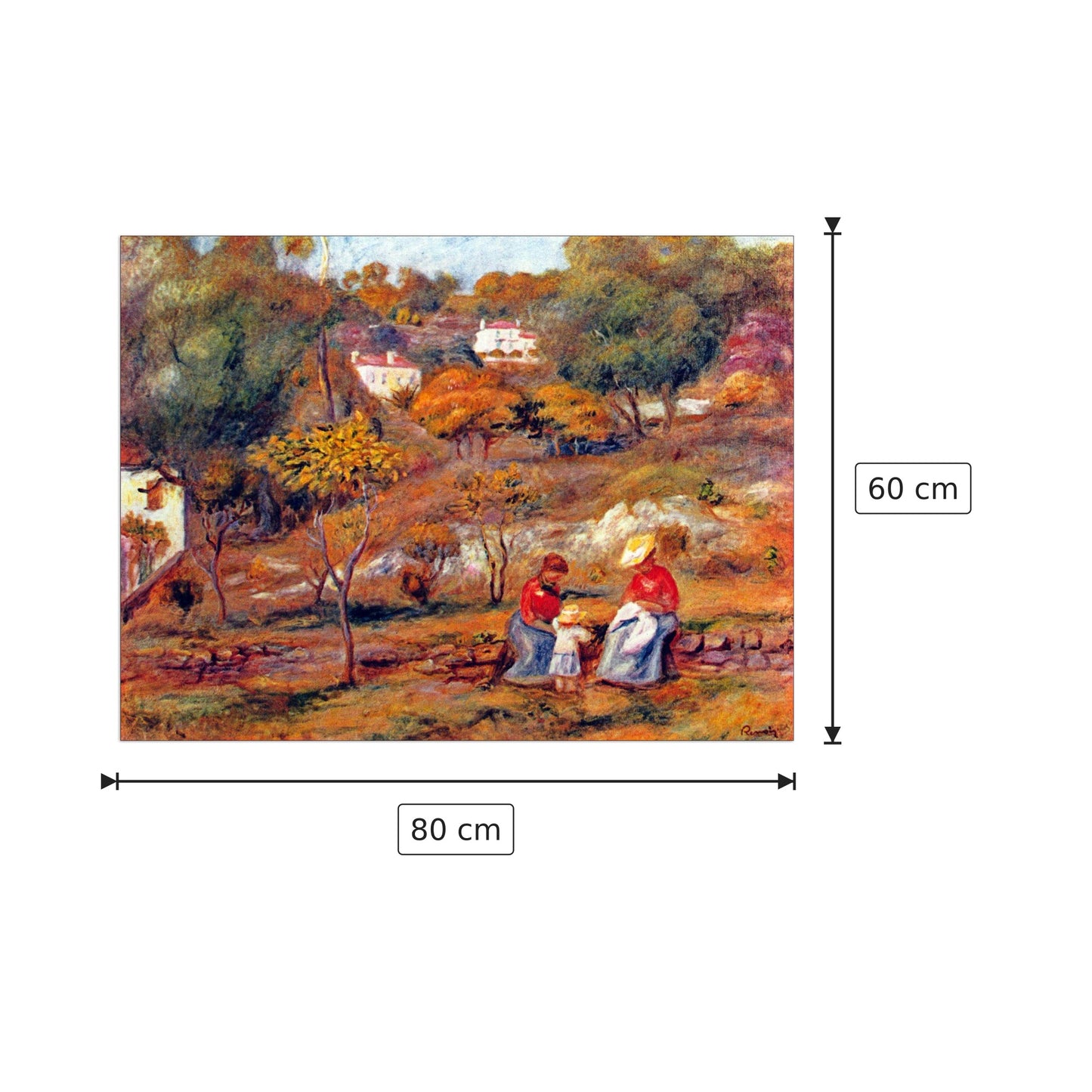 Landscape at Cagnes - Renoir Pierre-Auguste - cm 80x60 - Pannello in MDF