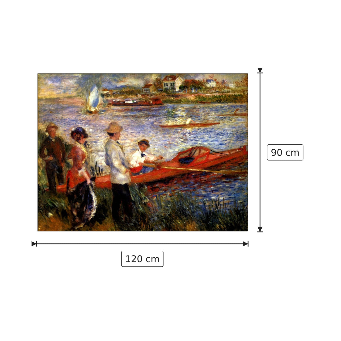 Oarsman of Chatou - Renoir Pierre-Auguste - cm 120x90 - Pannello in MDF
