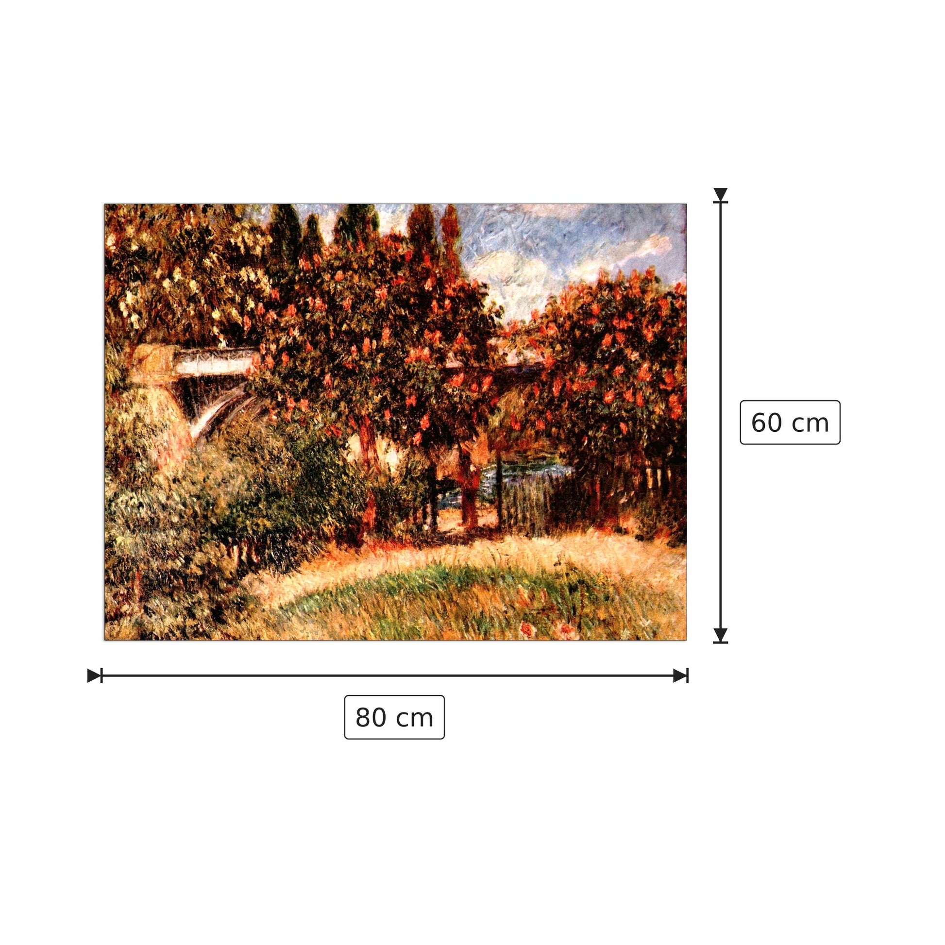 Railway bridge of Chatou - Renoir Pierre-Auguste - cm 80x60 - Pannello in MDF