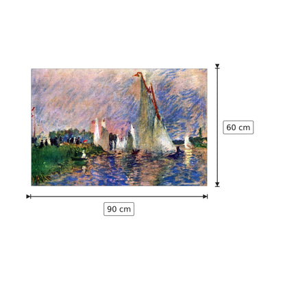 Regatta in Argenteuil - Renoir Pierre-Auguste - cm 90x60 - Pannello in MDF