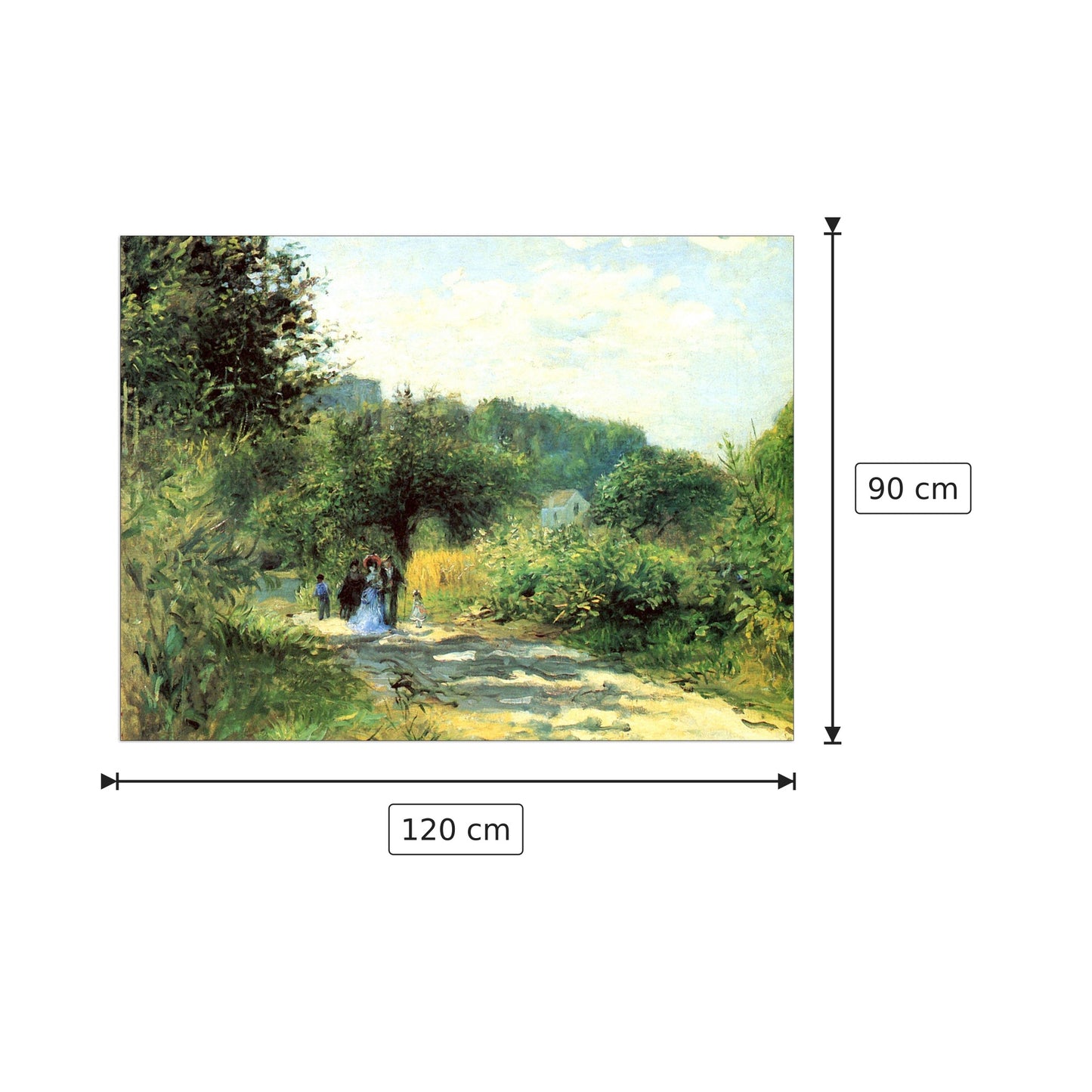 Road to Louveciennes - Renoir Pierre-Auguste - cm 120x90 - Pannello in MDF