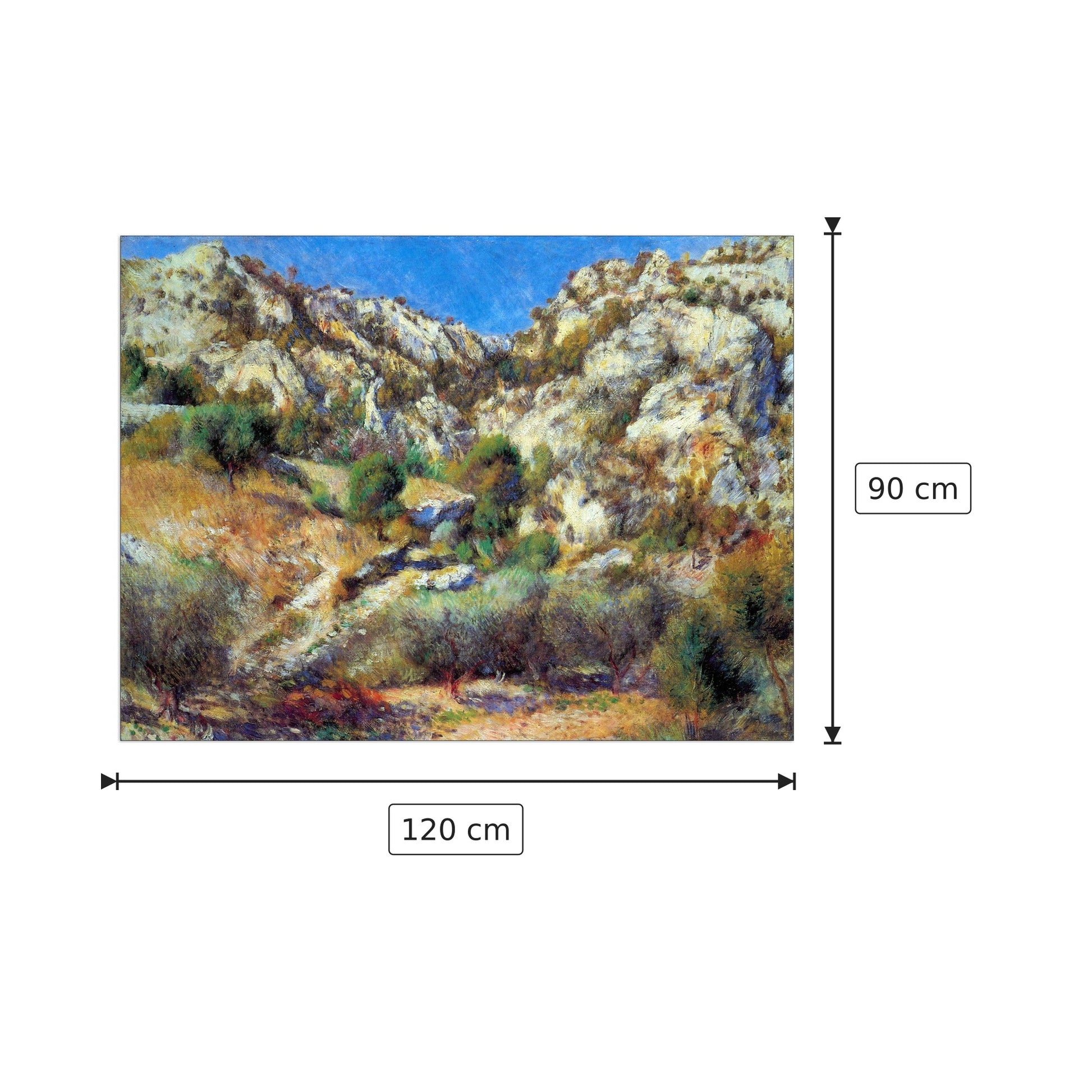 Rocks at L'Estage - Renoir Pierre-Auguste - cm 120x90 - Pannello in MDF