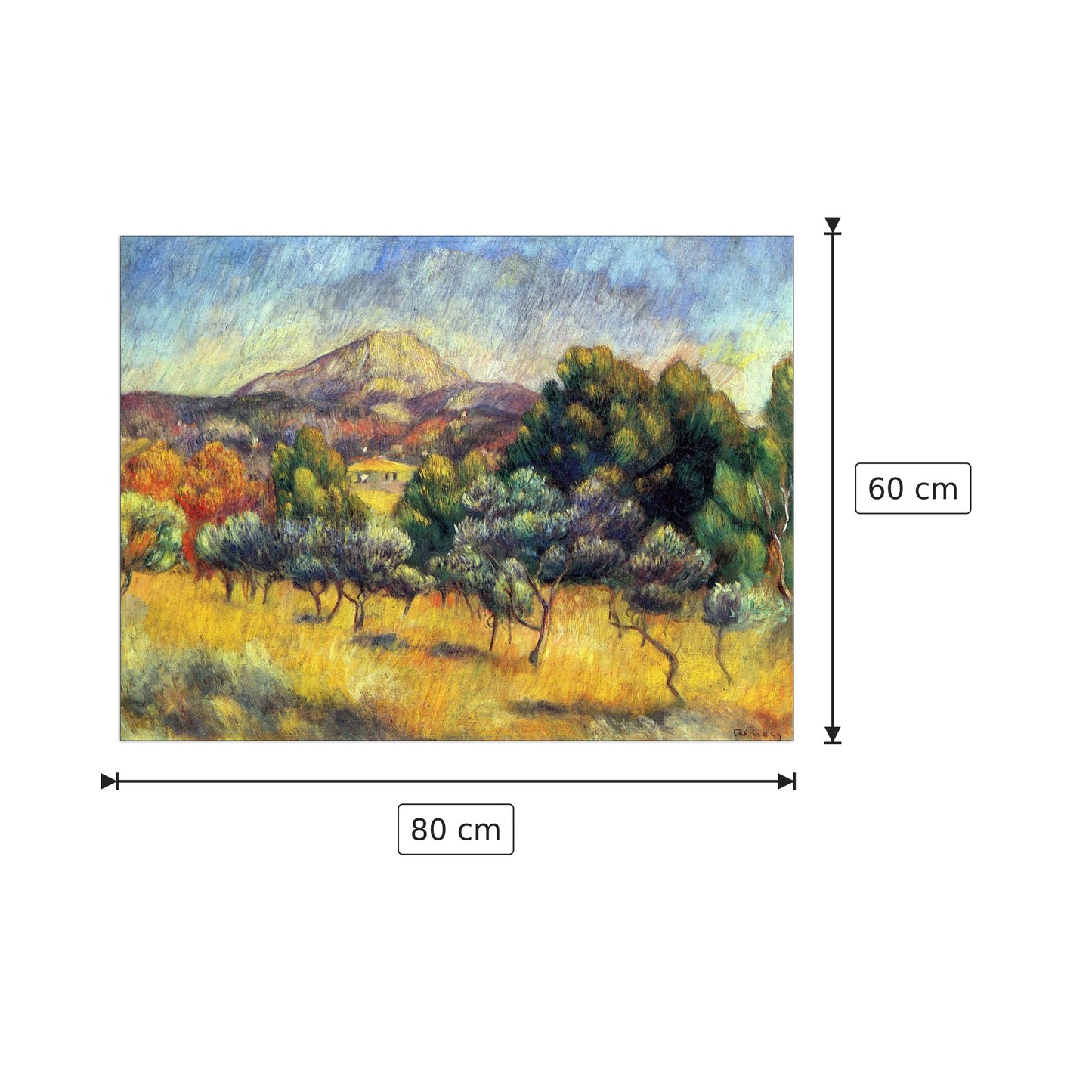 Sainte Vicoria Mountain - Renoir Pierre-Auguste - cm 80x60 - Pannello in MDF