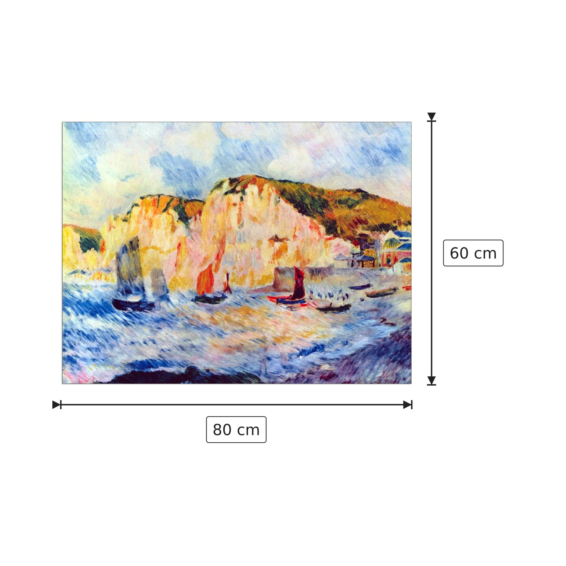 Sea and Cliffs - Renoir Pierre-Auguste - cm 80x60 - Pannello in MDF