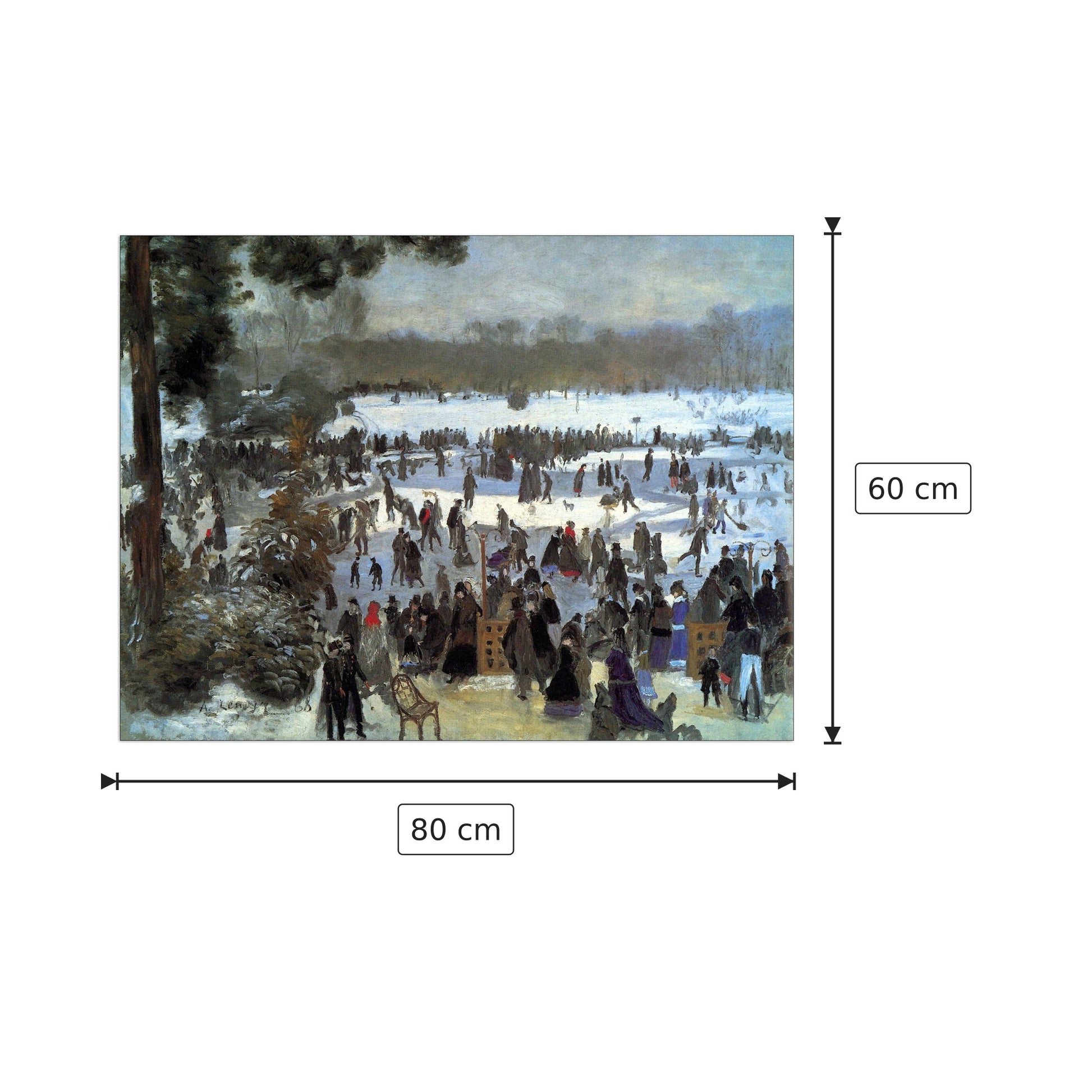 Skating runners in the Bois de Bologne - Renoir Pierre-Auguste - cm 80x60 - Pannello in MDF