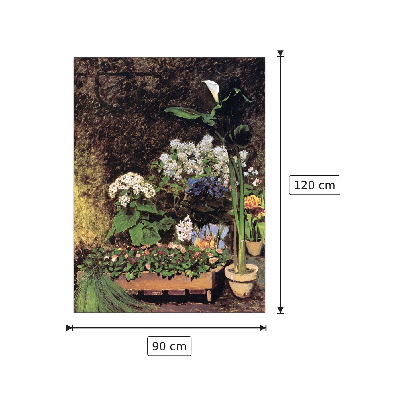 Spring flowers - Renoir Pierre-Auguste - cm 90x120 - Pannello in MDF
