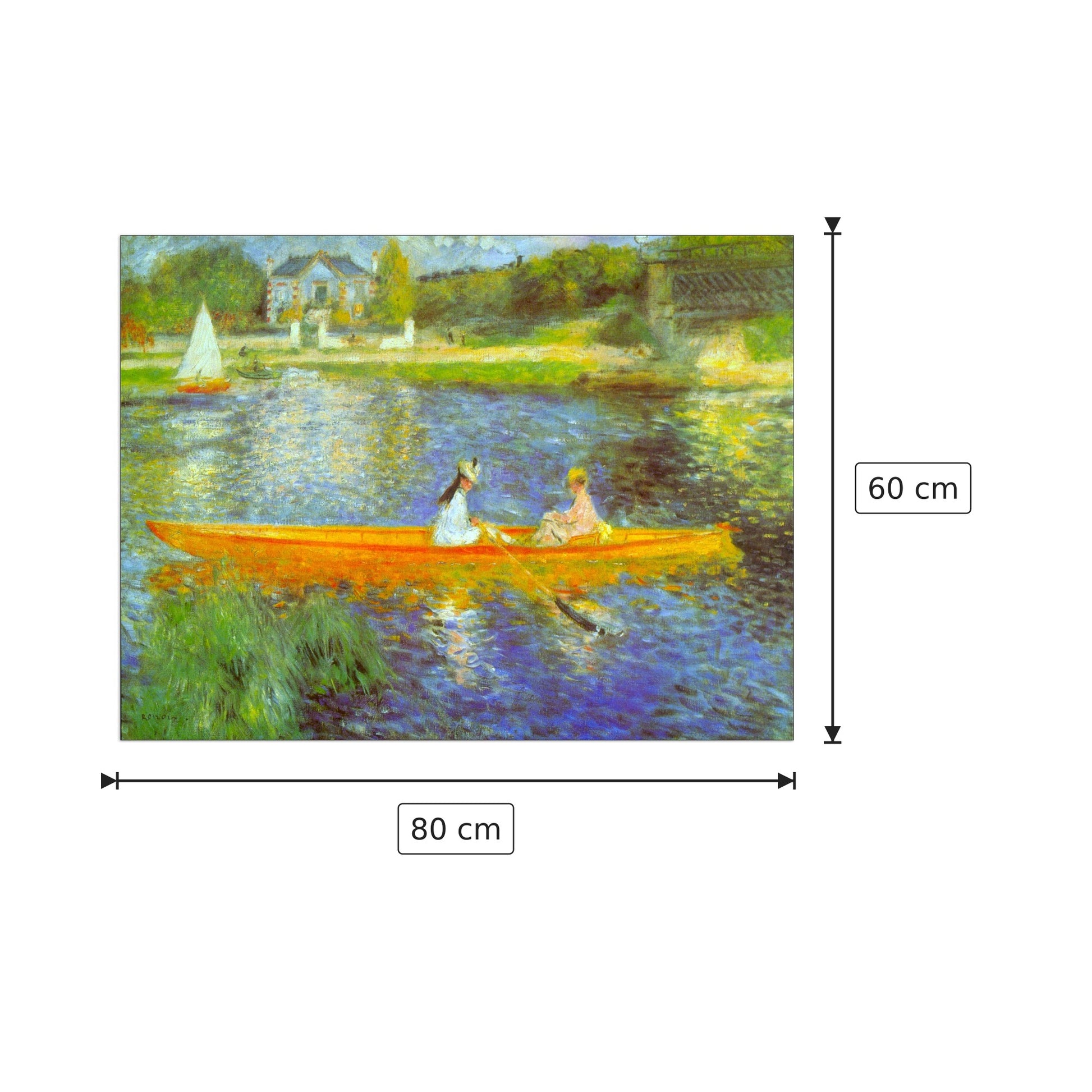 The Seine - Renoir Pierre-Auguste - cm 80x60 - Pannello in MDF