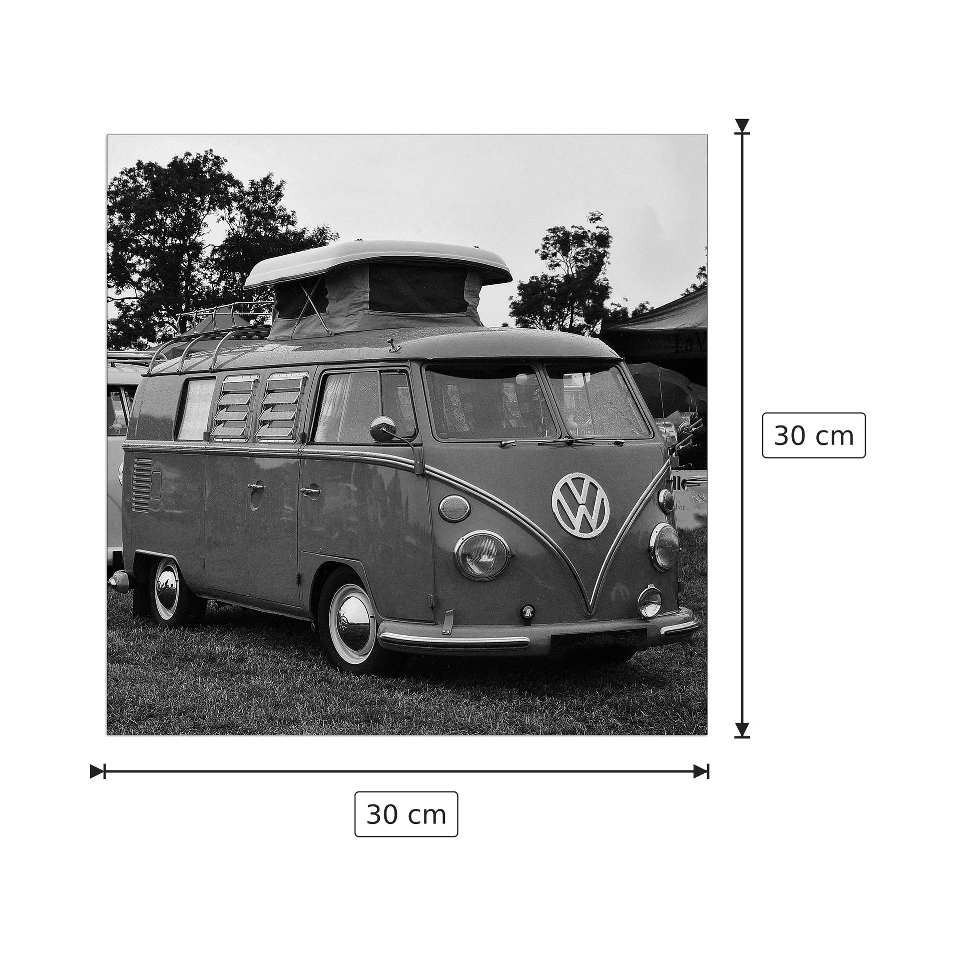 VW Camper - Art Studio - cm 30x30 - Pannello in MDF