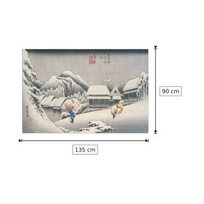 A Village in the snow - Hiroshige Utagawa - cm 135x90 - Pannello in MDF
